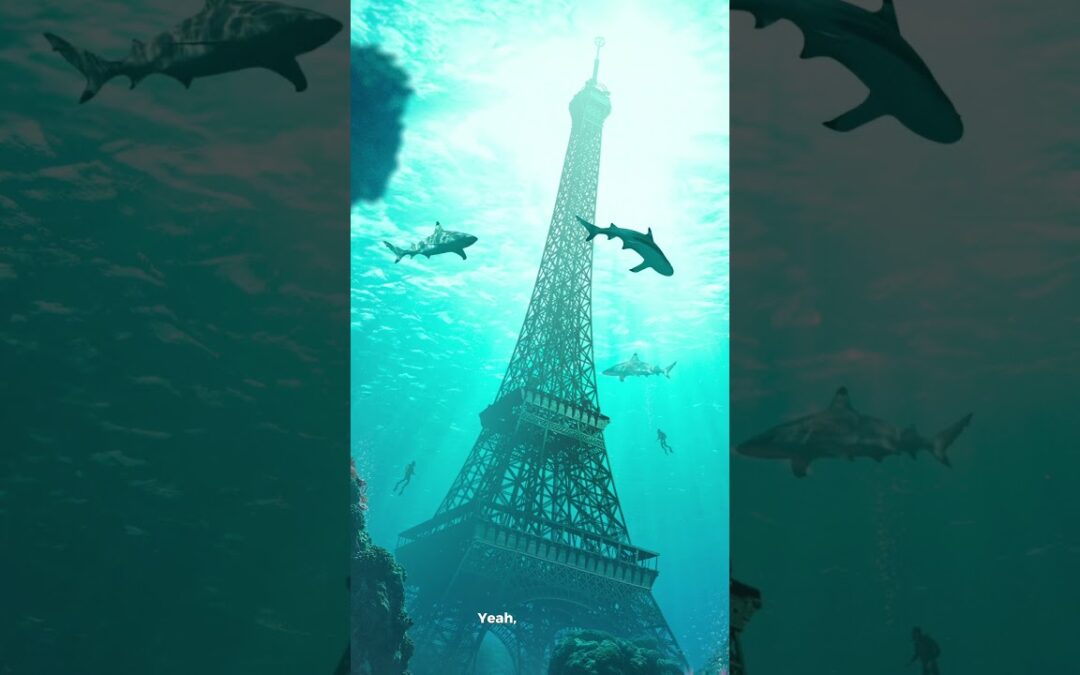Ps Art Challenge: Underwater x Eiffel Tower 🦈🥐 ✨ #shorts #photoshop